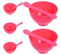 ELAYARD Cuenco Para Mascarilla Facial De Plástico 10 Piezas Juego 5 Unidades Con Aplicador Para Mezcla Casera y Uso En Salón De Belleza Color Rosa Oscuro