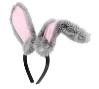 ELAYARD Diadema con Orejas de Conejo de Peluche Gris para Fiesta de Pascua Accesorio de Disfraz Cosplay Unisex Diseño Suave y Llamativo para Adultos y Niñas