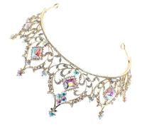 ELAYARD Diadema de Novia Elegante de Cristal Dorada para Boda y Cumpleaños Tiara Princesa para Mujer Accesorio de Cabello Nupcial y Decoración Fotográfica
