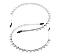 ELAYARD Diadema Tachuelas Metálicas Punk para Mujer, 2 Piezas, Accesorio Cabello Púas y Remaches Plateados, Estilo Rockero, Adecuado para Fiestas, Cosplay y Uso Diario