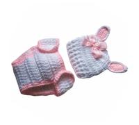 ELAYARD Disfraz Ñiño Recién Nacido Tejido a Crochet, Conjunto Gorro de Algodón para Fotografía, Diseño de Conejo para Baby Shower y Pascua, Accesorio para Sesiones Fotográficas, Color
