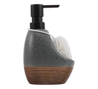 ELAYARD Dispensador de Jabón Líquido de Cerámica Gris Botella Recargable con Dosificador Antigoteo para Gel de Ducha y Loción Organizador para Baño y Cocina Que Ahorra Espacio Uso