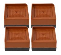 ELAYARD Elevadores de Patas Antideslizantes de Silicona Marrón 78X78 CM 4 Unidades para Muebles Cama Lavadora y Silla Protectores para Suelo y Elevadores de Mesa