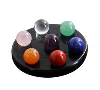 ELAYARD Esfera de Cristal Negro 7 Piedras de Chakra para Aliviar el Estrés y Poderes Curativos, Plato de Aperitivo en Forma de Hexagrama para Decoración y Meditación Color Aleatorio