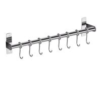 ELAYARD Estante de Almacenamiento de Acero Inoxidable para Colgar Utensilios y Toallas, Barra de 50 CM sin Perforaciones, Adecuado para Cocina y Baño, Montaje Seguro en Pared y Armarios