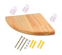 ELAYARD Estante de Pared de Madera de Caucho 9.8 Pulgadas Diseño Sectorial para Baño y Estudio Organizador de Esquina