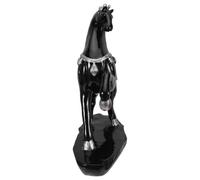 ELAYARD Estatua de Caballo de Resina Grande Negro para Decoración de Oficina y Hogar, Figura del Zodíaco Chino, Escultura de Riqueza Feng Shui, Adorno de Mesa para Año Chino 2026