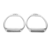 ELAYARD Estribos Ecuestres de Aluminio Resistentes para Silla de Montar Inglesa, Estribos de Seguridad Antideslizantes Soporte para Pie, Color Plata, 1 Par, Ideales para Equitación