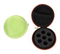 ELAYARD Estuche Redondo para 7 Botellas Pequeñas de Aceites Esenciales de 1-2 Ml Cremallera, Gran Capacidad, Material EVA y Oxford, Adecuado para Viaje y Aromaterapia
