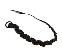 ELAYARD Extensión de Coleta Trenzada Negra Sintética con Banda Postizo Duradero para Mujer Volumen y Longitud Extra para Fiestas y Bodas