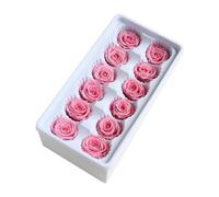 ELAYARD Flores Inmortales para Ramos 12 Piezas Caja Rosas Claras 3-4 CM Cabezas Accesorio para Decoración de Bodas y Eventos