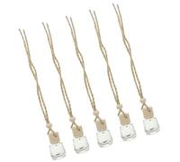 ELAYARD Frasco de Perfume de 8ml de Vidrio y Madera, Difusor Decorativo Colgante para Coche en Pack de 5, Diseño Delicado y Mejora el Ambiente
