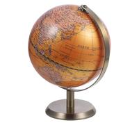 ELAYARD Globo Terráqueo Decorativo para Escritorio 14 CM con Mapa Inglés Acabado Perlado Amarillo Giratorio Adecuado para Aprendizaje de Geografía Aula y Oficina