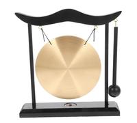 ELAYARD Gong De Escritorio Zen Cobre para Decoración Asiática, Campana China Sin Caracteres, Decoración Feng Shui para Sala De Estar y Oficina, Adorno De Mesa Tradicional, Pieza Única