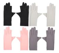 ELAYARD Guantes de Protección UV para Manicura 4 Pares de Chinlon Semidedos Protección Solar y Movimiento Libre para Cuidado de Uñas