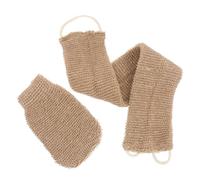 ELAYARD Guantes Exfoliantes y Limpieza Profunda de Yute y Ramio para Baño 2 Piezas, Toalla Corporal para Masaje de Espalda Seguros para Epidermis