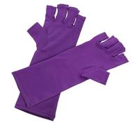 ELAYARD Guantes para Manicura Protección UV Resistentes al Calor Media Longitud Color Púrpura Guantes Anti-Rayos Ultravioleta para Decoración y Cuidado de Uñas 1 Par