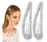 ELAYARD Horquillas Metálicas Cierre Lateral y Diseño de Gotas, 2 Unidades Gemas de Imitación, Accesorio Cabello en Veladas y Eventos, para Mujer y Niña