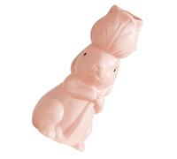 ELAYARD Jarrón de Cerámica Forma de Conejo Rosa Mini Maceta Decorativa Hogar Diseño Artesanal Pequeño para Flores Centro de Mesa Adecuado para Habitaciones Infantiles y Día Madre