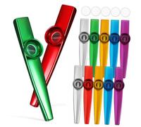 ELAYARD Juego de 12 Kazoos de Metal para Principiantes y Adultos, Instrumento Ligero Adecuado para Tocar en Grupo Variedad de Escenarios Musicales