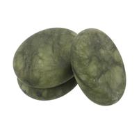 ELAYARD Juego de 3 Piedras Naturales para Masaje Calientes de Oliva 5x6 Cm, Piedra Guasha Lisa para Spa en Casa y Terapia Corporal Relajante