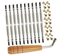 ELAYARD Juego de Clavijas y Clavos para Cuerda de Lira Profesional, 20 Clavijas de Repuesto, 20 Clavos Metálicos, 1 Llave para Arpa de Lira, Accesorios para Instrumentos Musicales,