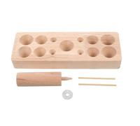 ELAYARD Juego de Moldes para Conos de Moxa de Madera 13 Agujeros (1-3,2 Cm), Kit de Herramientas para Moxibustión Doméstica 1 Molde Largo y 2 Varillas Desmoldeadoras, Uso en Terapia