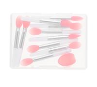 ELAYARD Juego De Pinceles De Silicona Para Labios 10 Piezas Tamaño Estándar Aplicador De Lápiz Labial y Mascarilla Labial Para Niñas Uso Diario Cabeza Semitransparente Roja