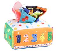 ELAYARD Juguete Sensorial para Bebés Caja de Pañuelos Colores Brillantes Ejercitador de Dedos para Desarrollo Cognitivo y Coordinación Manual Estimulación Temprana para Pequeños