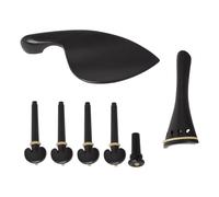 ELAYARD Kit de Accesorios para Violín de Madera de Ébano Conjunto para Reparación y Afinación Incluye Clavijas Cordal Mentonera y Endpin Duradero y Pulido para Músicos