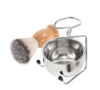 ELAYARD Kit de Afeitado para Hombre con Bol de Acero Inoxidable y Brocha de Cerdas Suaves Soporte Ergonómico Set Completo para Afeitado Húmedo Regalo para Cuidado Personal