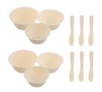 ELAYARD Kit para Mezclar Mascarillas Faciales DIY 12 Piezas, Cuencos de Barro Facial Beige Tamaño Grande, Mediano y Pequeño (2 Unidades Cada Uno), con Espátula y 6 Aplicadores