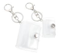 ELAYARD Llavero Álbum de Fotos Transparente 2 Piezas Porta Fotos Mini Tamaño 1 y 2 Fabricado PP y Aleación de Zinc Adecuado para San Valentín Bodas y Recuerdos Personales