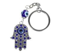 ELAYARD Llavero Colgante de Ojo Turco con Mano de Fátima Amuleto de Protección para Bolso Anillo Decorativo de Metal con Incrustaciones de Diamantes Regalo Unisex para Cumpleaños y