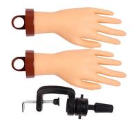 ELAYARD Mano Práctica de Uñas de Silicona con Soporte Tono Piel Natural Kit Portátil para Entrenamiento de Manicura Salones y Escuelas