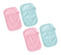 ELAYARD Manoplas de Baño para Ñiño 4 Piezas Algodón y Poliéster, Guantes Reutilizables Anillo Pulgar, Cómodos para Ducha Infantil en Casa Color Aleatorio