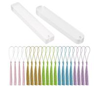 ELAYARD Marcadores de Acrílico Transparentes con Borlas 40 Piezas Ovaladas y Rectangulares para Manualidades y Organización Escolar Marcapáginas en Blanco para Lectores y Etiquetas