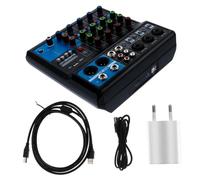 ELAYARD Mezclador de Audio Profesional y Procesamiento de Voz de 5 Canales para Computadora Conexión USB Consola de Sonido Adecuado para Transmisión y Grabación