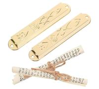 ELAYARD Mezuzá Decorativa de Metal Dorado para Puerta, Adornos Religiosos Judíos, Diseño Antiguo con Pergamino, para Sala de Estar, Oración y Decoración del Hogar, Par 2 Piezas