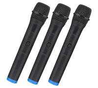 ELAYARD Micrófono Falso para Niños 3 Piezas de Plástico Negro Ligero Accesorio de Escenario para Teatro, Cosplay y Presentaciones Infantiles, Juguete de Simulación Seguro y Compacto