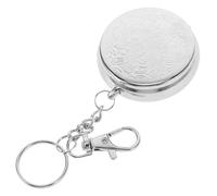 ELAYARD Mini Cenicero Portátil Metálico con Tapa y Llavero Diseño Redondo Compacto Resistente al Viento Accesorio para Coche y Viaje Cenicero Automático para Uso Exterior E Interior