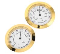 ELAYARD Mini Higrómetro Redondo 37Mm para Interior Medidor de Humedad y Temperatura Preciso Diseño Compacto Dorado 2 Piezas para Hogar Oficina y Espacio Pequeño