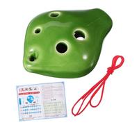 ELAYARD Mini Ocarina Cerámica Verde para Principiantes con Cordón y Cancionero Flauta Pequeña Portátil y Colgante Musical