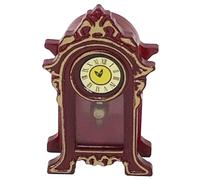 ELAYARD Mini Reloj de Péndulo de Madera Vintage para Casa de Muñecas, Reloj de Repisa en Miniatura Decorativo, Tamaño Pequeño Ligero, Adorno para Muebles de Granja y Decoración de Hogar