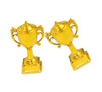 ELAYARD Mini Trofeos de Plástico para Tartas 2 Piezas, Adornos para Pasteles Infantiles, Copas de Trofeo Pequeñas para Cumpleaños y Eventos, Decoración Divertida y Segura
