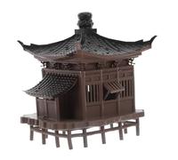 ELAYARD Miniature Asian Pavilion Figurine For Fish Tank Aquarium Plastic Chinese Pavilion Ornament Compact Zen Garden Decoration Detailed Ancient Architecture Model For Micro Landscape and