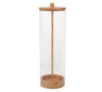 ELAYARD Organizador Multiusos de Acrílico para Pajitas y Artículos Pequeños, Dispensador Tapa de Madera para Mostrador de Cafetería y Cocina 25,5 X 8 CM