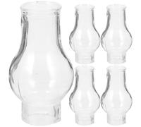 ELAYARD Pantallas de Vidrio para Lámpara de Aceite 5 Piezas, Cubiertas de Vidrio Resistentes al Viento para Lámparas de Queroseno Vintage, Repuestos para Iluminación de Emergencia