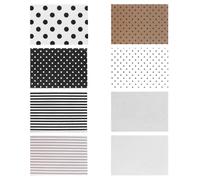 ELAYARD Papel de Obsequio Ultrafino para Envolver Ramos y Manualidades, Papel de Copia Negro y Blanco, 80 Hojas 8 Diseños Mixtos para Decoración y Envoltura Creativa