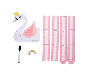 ELAYARD Pegatina Decorativa Para Medir La Altura De Niños, Adhesivo De Pared Dibujos Animados 3d, Ecológico y Reutilizable, Material Seguro Para Dormitorio Infantil, Juego De Medidas Diseño De Cisne